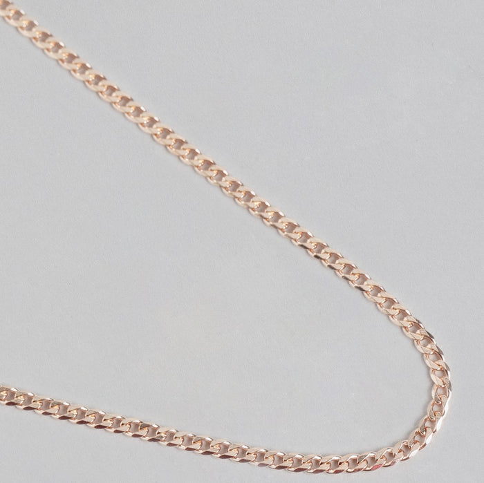 Elegant Rose Gold Plated 925 Sterling Silver Curb Chain