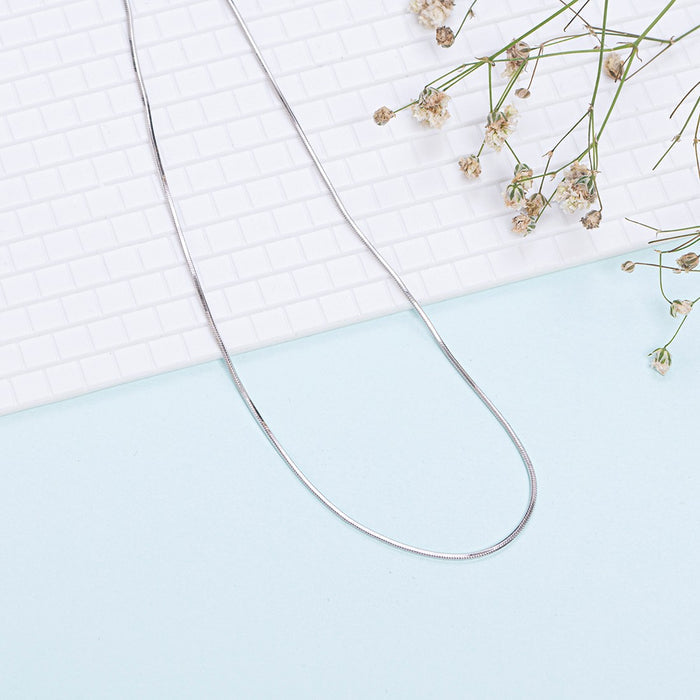 Elegant Serpentine 925 Sterling Silver Silver-Plated Snake Chain