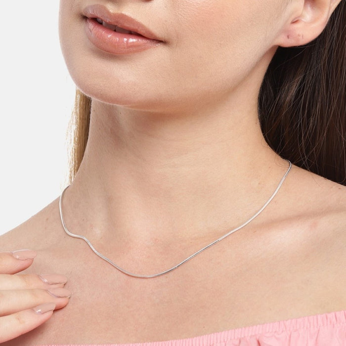 Elegant Serpentine 925 Sterling Silver Silver-Plated Snake Chain