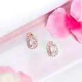 Elegant Solitaire Cubic Zirconia Rose Gold-Plated 925 Sterling Silver Earrings