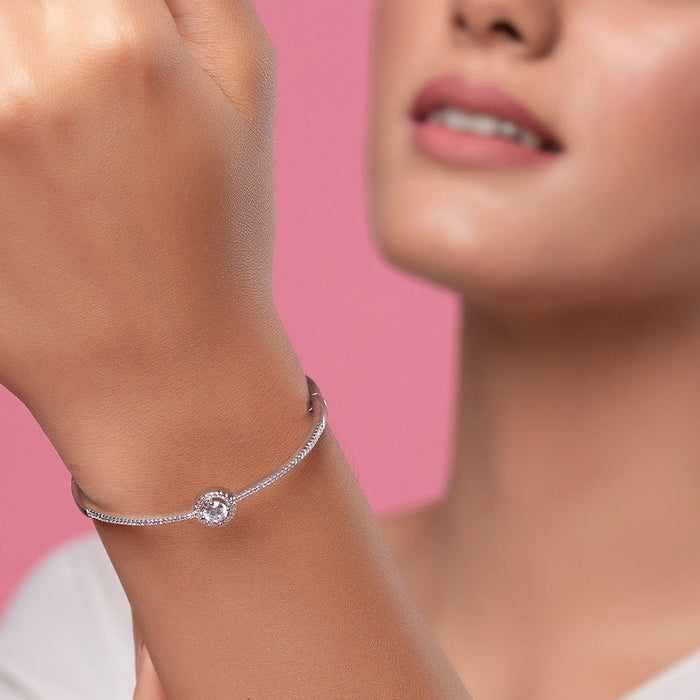 Elegant Solitaire CZ 925 Sterling Silver Bracelet