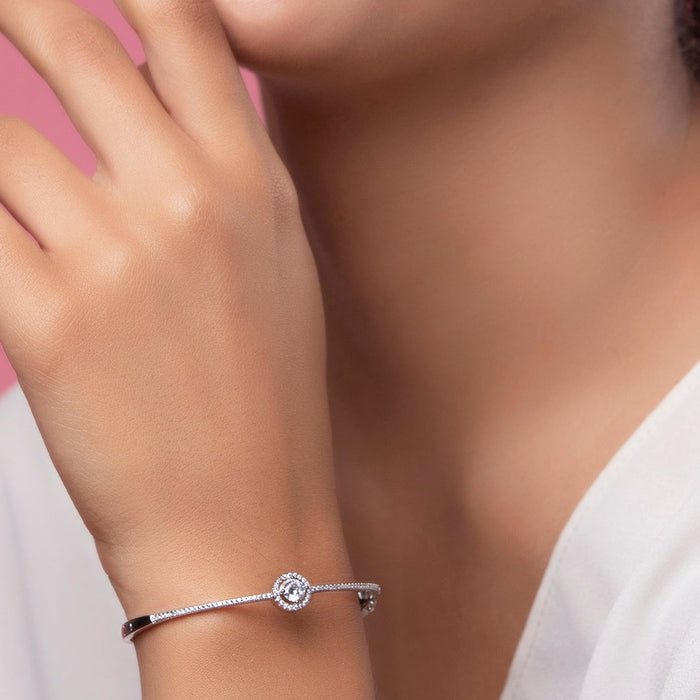 Elegant Solitaire CZ 925 Sterling Silver Bracelet