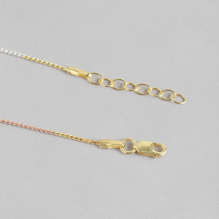 Elegant Triple Tone Plated 925 Silver Rope Chain Anklet