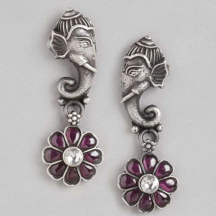 Elephant Oxidised  925 Sterling Silver Drop Earrings