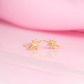 Elongated Star CZ Studded 925 Sterling Silver Earrings