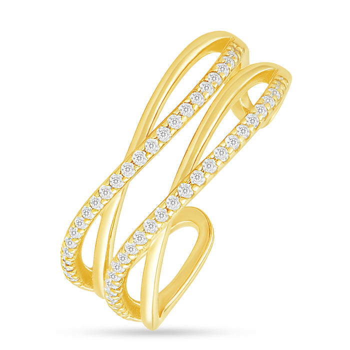 Embrace of Infinite Grace Gold Plated 925 Silver Women Ring (Adjustable)