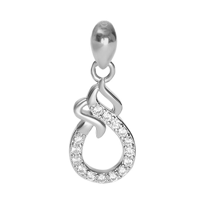 Embraced Eternal Sparkle Rhodium Plated 925 Sterling Silver Pendant with Chain