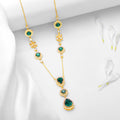 Emerald Cascade Bloom Gold-Plated 925 Silver Necklace