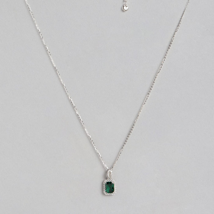 Emerald CZ 925 Sterling Silver Necklace