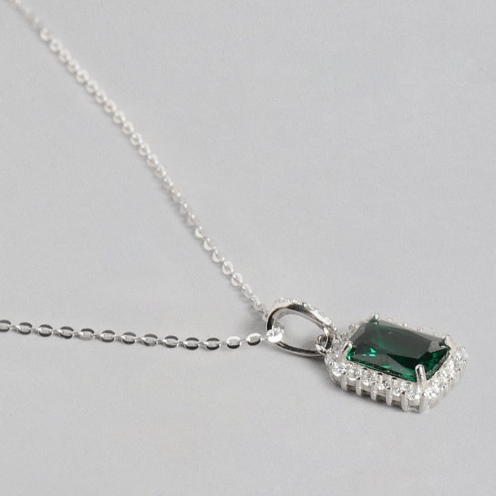 Emerald CZ 925 Sterling Silver Necklace