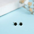 Emerald Elegance 925 Sterling Silver Stud Earrings
