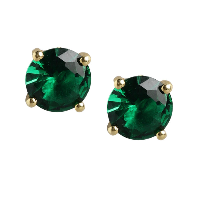 Emerald Green Solitaire Gold Plated 925 SIlver Jewellery Set