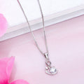 Enchanted Cubic Zirconia Rhodium Plated 925 Sterling Silver Pendant with Chain