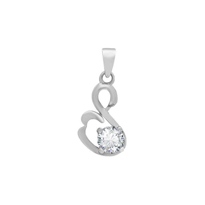 Enchanted Cubic Zirconia Rhodium Plated 925 Sterling Silver Pendant with Chain