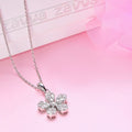 Enchanted CZ Blooms 925 Sterling Silver Flower Pendant with Chain