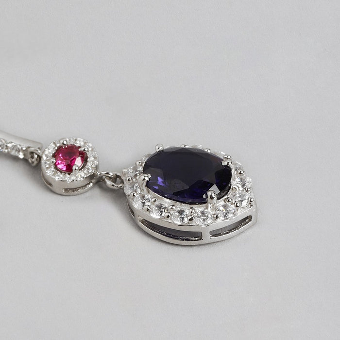 Enchanted Dazzle Rhodium-Plated 925 Sterling Silver Drop Earrings