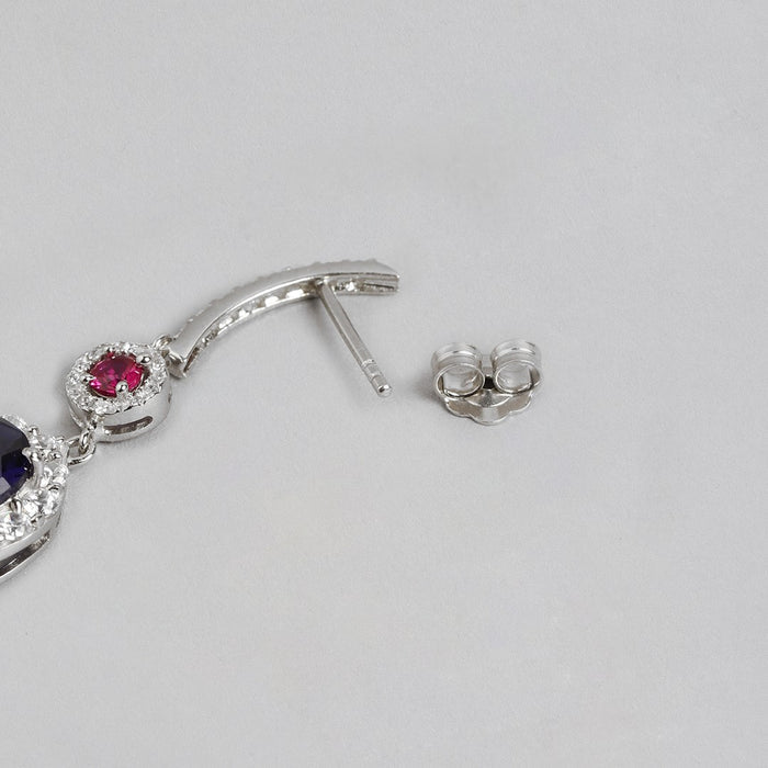 Enchanted Dazzle Rhodium-Plated 925 Sterling Silver Drop Earrings
