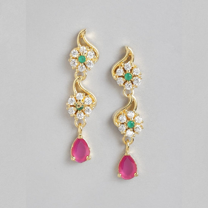 Enchanted Forest Gold Plated Drop 925 Sterling Silver Earrings