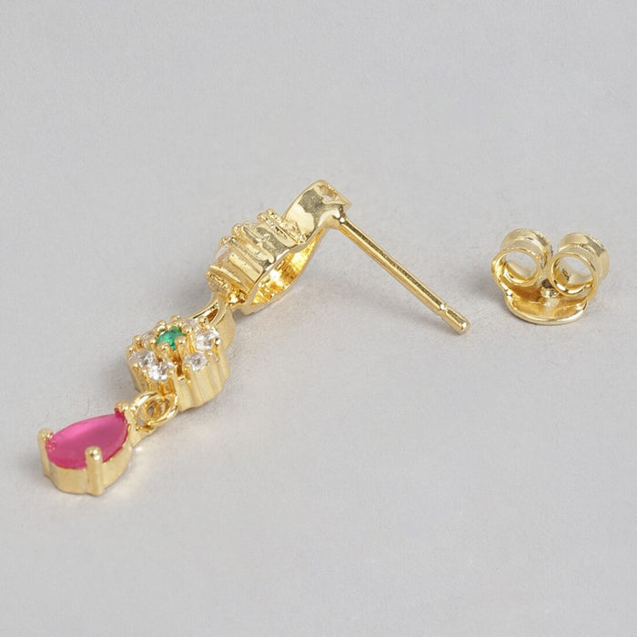 Enchanted Forest Gold Plated Drop 925 Sterling Silver Earrings