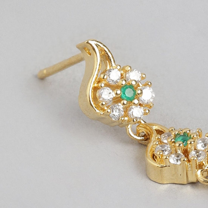 Enchanted Forest Gold Plated Drop 925 Sterling Silver Earrings