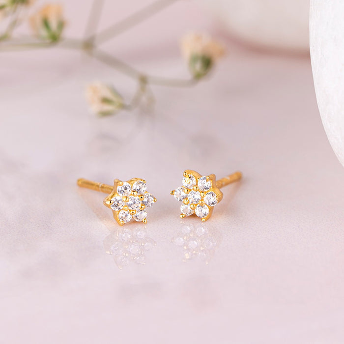 Enchanting Floral 925 Sterling Silver Earring in Gold Plating