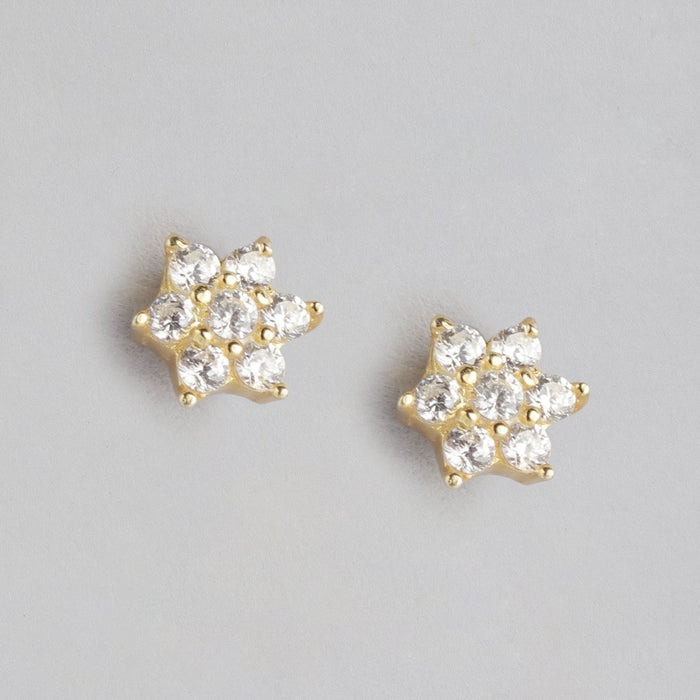 Enchanting Floral 925 Sterling Silver Earring in Gold Plating