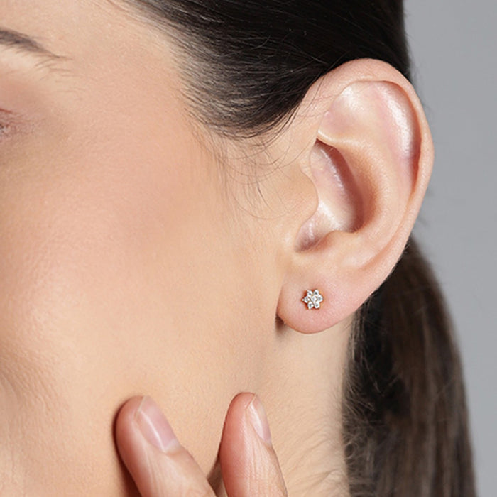 Enchanting Floral 925 Sterling Silver Earring in Gold Plating
