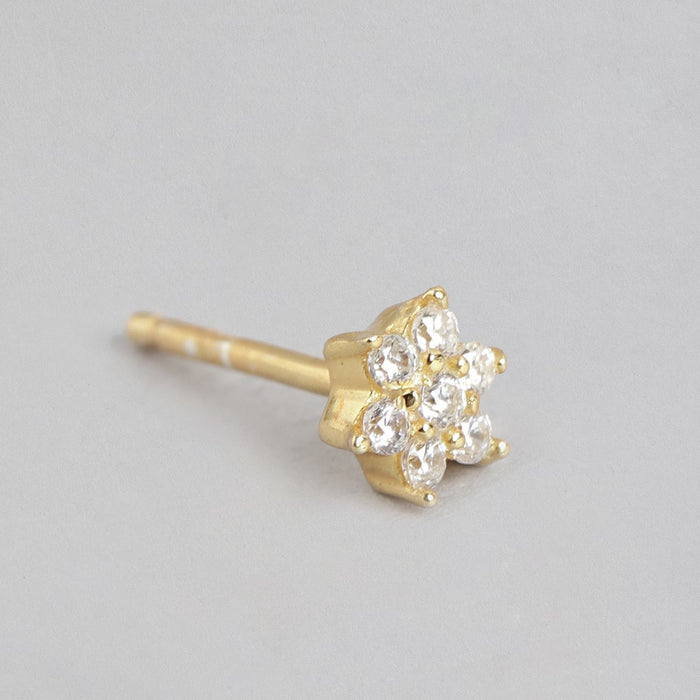Enchanting Floral 925 Sterling Silver Earring in Gold Plating