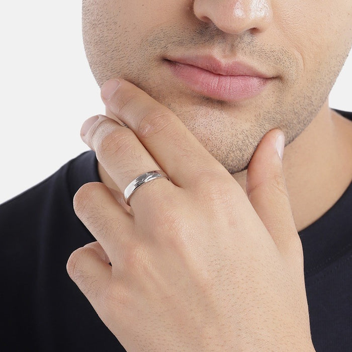 Enchanting Forest Deer Pattern Adjustable 925 Sterling Silver Ring for Him (Adjustable)