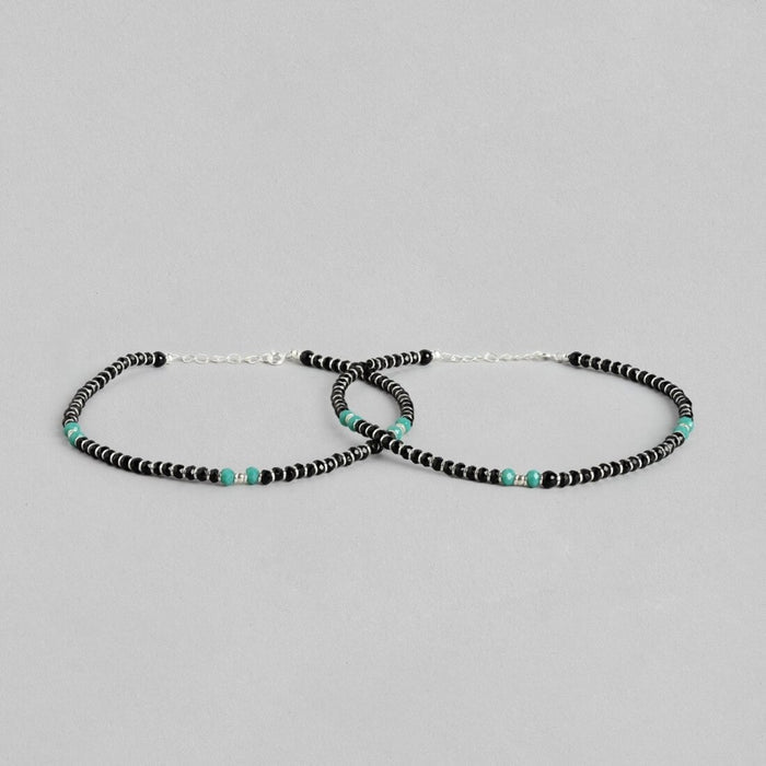 Enchanting Harmony Rhodium Plated 925 Sterling Silver Anklet