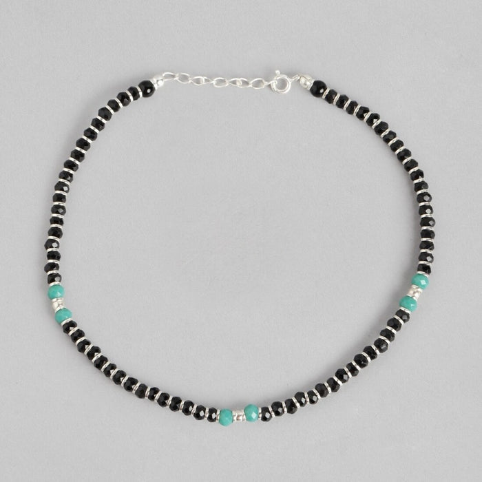Enchanting Harmony Rhodium Plated 925 Sterling Silver Anklet