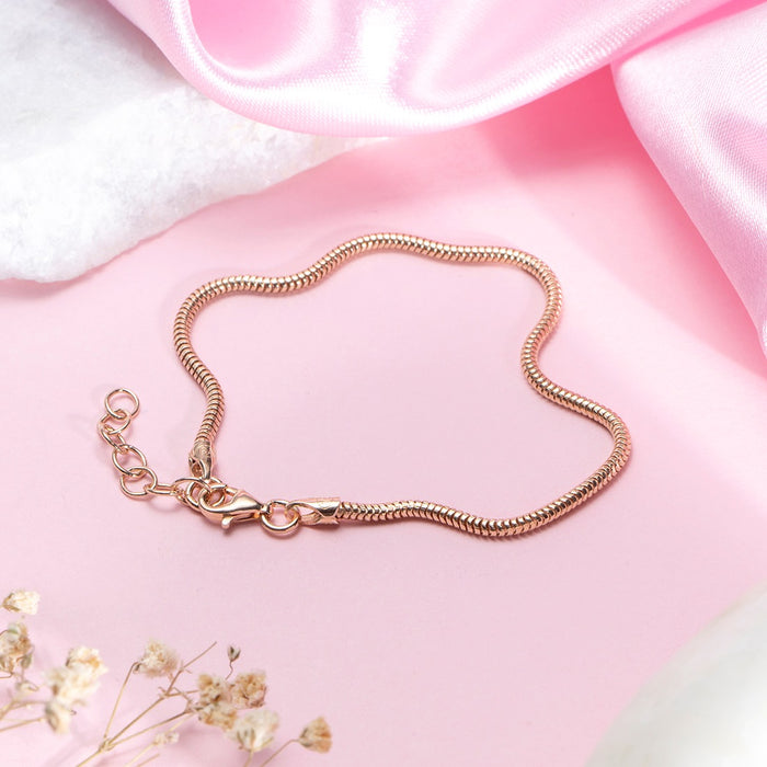 Enchanting Rose 925 Sterling Silver Rose Gold Plated Bracelet