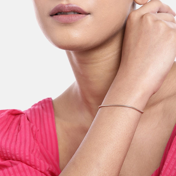 Enchanting Rose 925 Sterling Silver Rose Gold Plated Bracelet