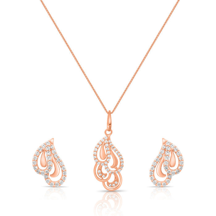 Enchanting Rose Gold Plated 925 Sterling Silver Jewelry Set