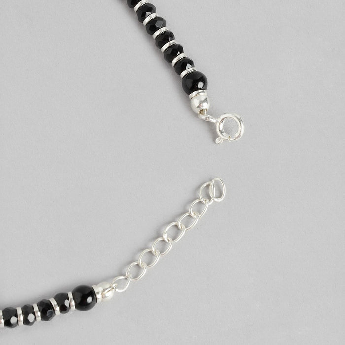 Enchanting Shadows Rhodium Plated 925 Sterling Silver Anklet