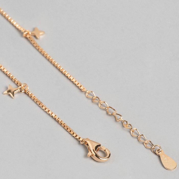 Enchanting Star 925 Silver Anklets In Rose Gold