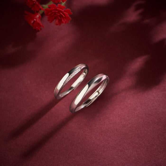 Endless Bond Rhodium Plated 925 Silver Ring Set
