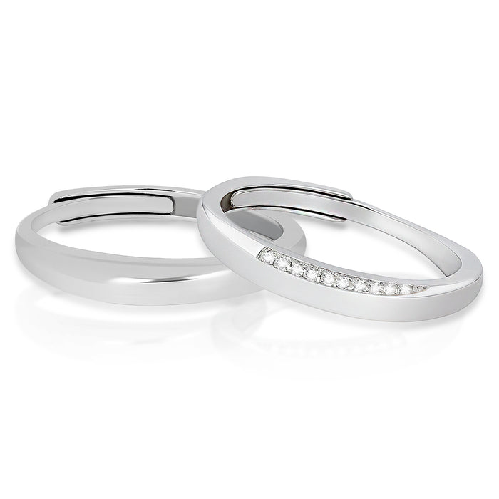 Endless Bond Rhodium Plated 925 Silver Ring Set