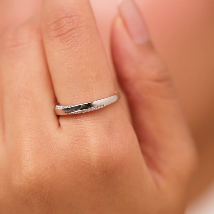 Endless Bond Rhodium Plated 925 Silver Ring Set