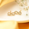 Endless Love Infinity 925 Sterling Silver Gold Plated Stud Earring
