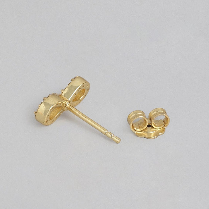 Endless Love Infinity 925 Sterling Silver Gold Plated Stud Earring