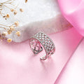 Enigmatic Elegance Rhodium-Plated 925 Sterling Silver Abstract Ring (Adjustable)