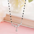 Entwined Eternity Rhodium-Plated 925 Sterling Silver CZ Dual Infinity Mangalsutra