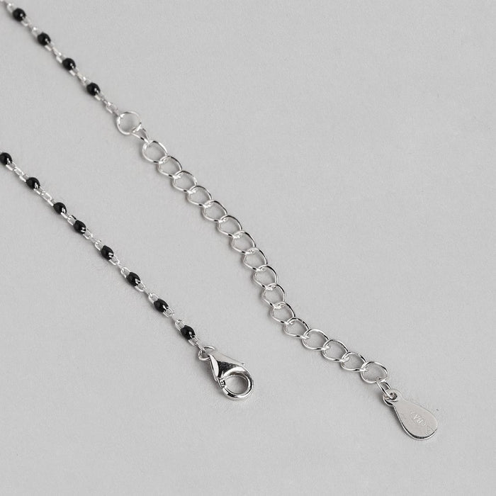 Entwined Eternity Rhodium-Plated 925 Sterling Silver CZ Dual Infinity Mangalsutra