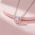 Eternal Blush Rhodium Plated 925 Silver Heart Necklace