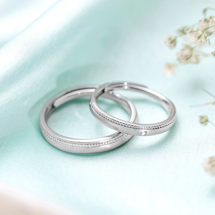 Eternal Bond 925 Sterling Silver Rhodium Plated Couple Ring (Adjustable)