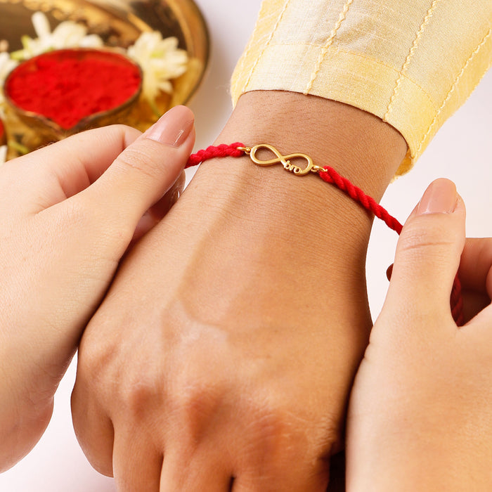 Eternal Bond Gold & Rhodium-Plated 925 Sterling Silver Bro Rakhi Combo
