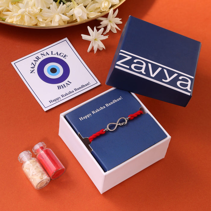 Eternal Bond Gold & Rhodium-Plated 925 Sterling Silver Bro Rakhi Combo