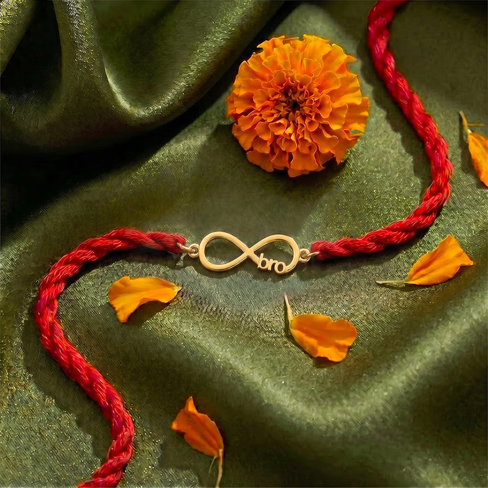 Eternal Bond Infinity Bro Gold Plated Silver Rakhi (Zavya Signature)