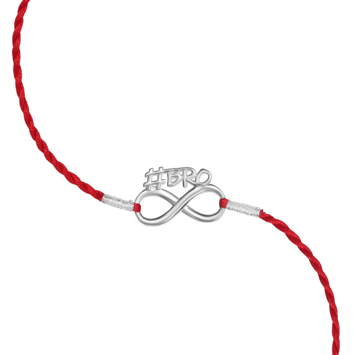 Eternal Bond Rhodium-Plated 925 Sterling Silver Bro Rakhi Combo
